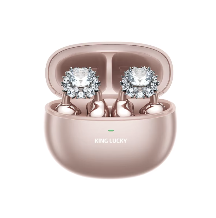 Bluetooth-Kopfhörer von Steka Shop, rosa Gold, kabellose In-Ear-Kopfhörer mit elegantem Design und hochwertigen Sound.