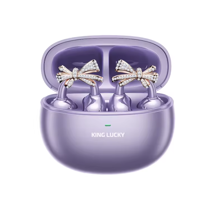 Bluetooth-Kopfhörer von Steka Shop in Roségold, kabellose In-Ear-Kopfhörer mit stilvollem Design und bequemem Sitz.