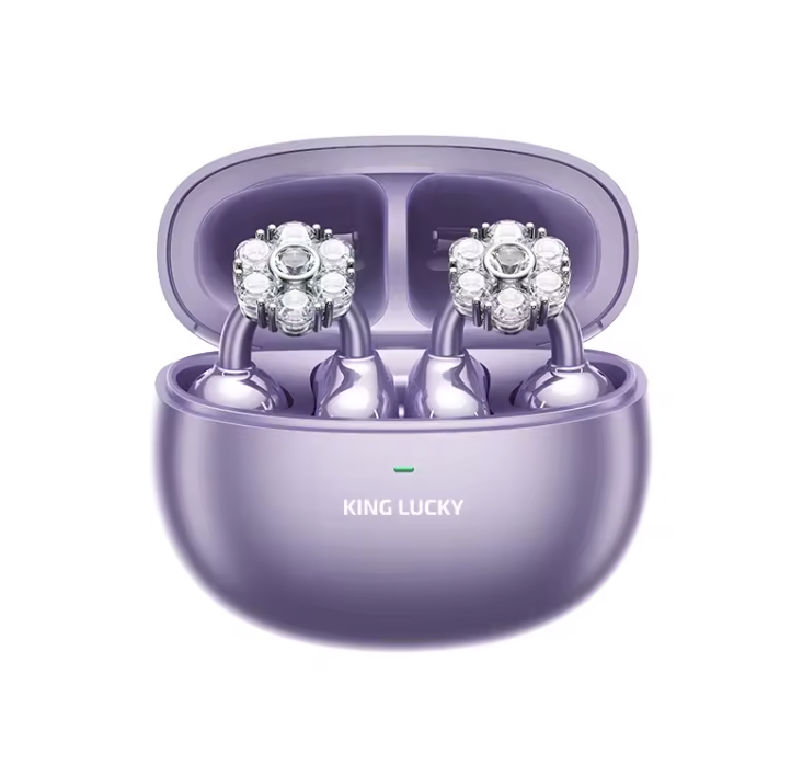 Bluetooth-Kopfhörer Steka Shop Schick Premium KingLuckyi121TWS in Roségold, kabellose In-Ear-Kopfhörer mit Ladecase