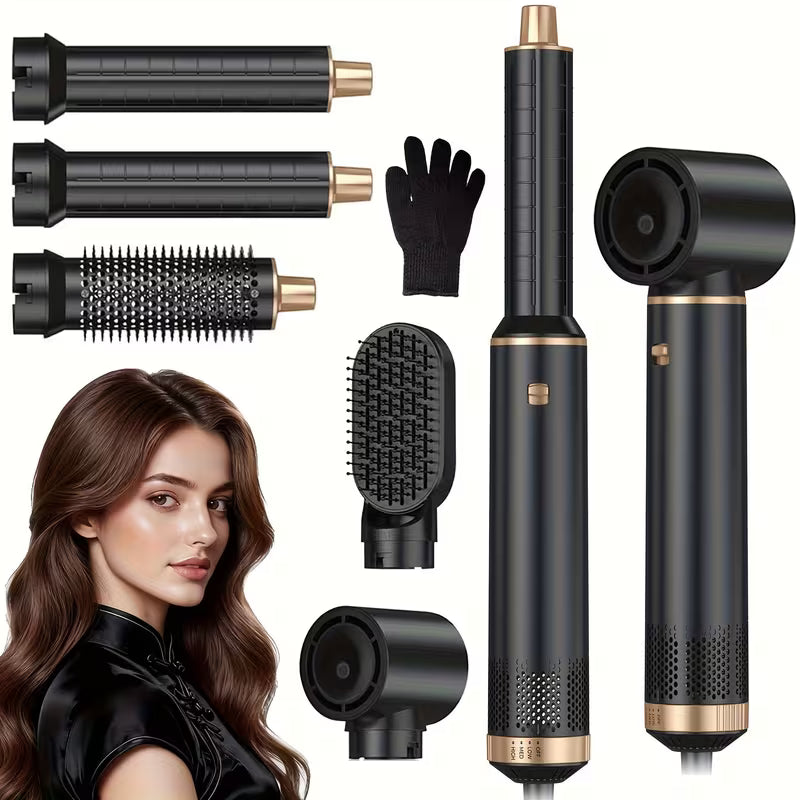 Verschiedene Lockenstäbe und Haarglätter im UKLISS 5-in-1 Multifunktions-Styling-Set von StekaShop, zum Frisieren und Locken.