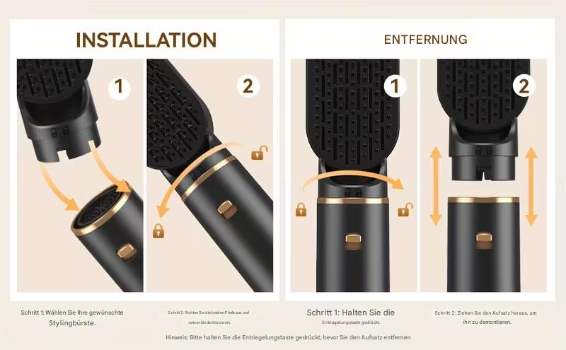 Verschiedene Haarstyling-Werkzeuge im UKLISS 5-in-1 Multifunktions-Styling-Set von StekaShop, inklusive Lockenstab und Glätteisen.