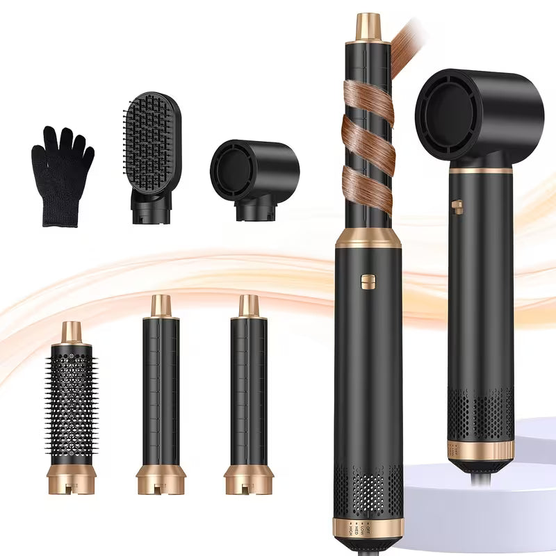 StekaShop UKLISS 5-in-1 Multifunktions-Styling-Set mit Lockenstab, Glätteisen und Bürste für vielseitiges Styling