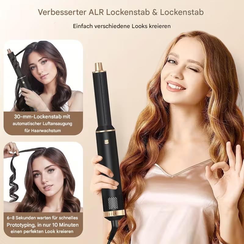 Verschiedene Lockenwickler und Styling-Werkzeuge im StekaShop UKLISS 5-in-1 Multifunktions-Styling-Set, inklusive Lockenwickler.