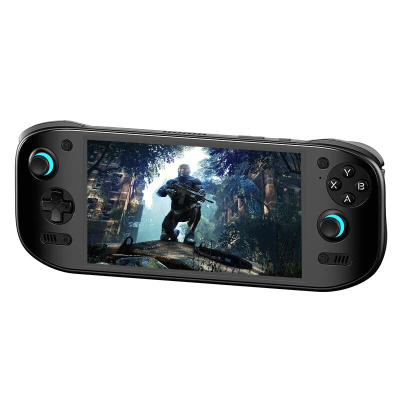 StekaShop Ayn Odin 2 Spielekonsole mit schwarzem Gehäuse und 4 USB-Ports auf der Vorderseite, für Gaming und Unterhaltung.