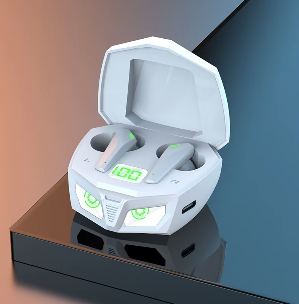 Bluetooth-Gaming-Kopfhörer P50 von Steka Shop, kabellose TWS-Earbuds mit Ohrhörern und Mikrofon.