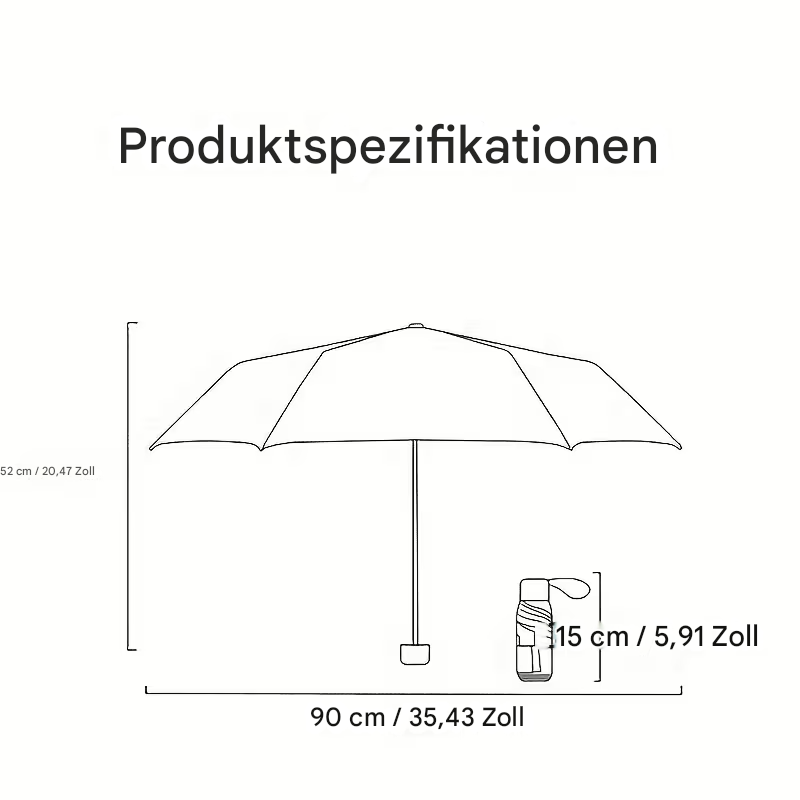 Kleiner StekaShop Regenschirm mit schützender Hülle, faltbar und leicht für unterwegs, ideal bei Regenwetter.