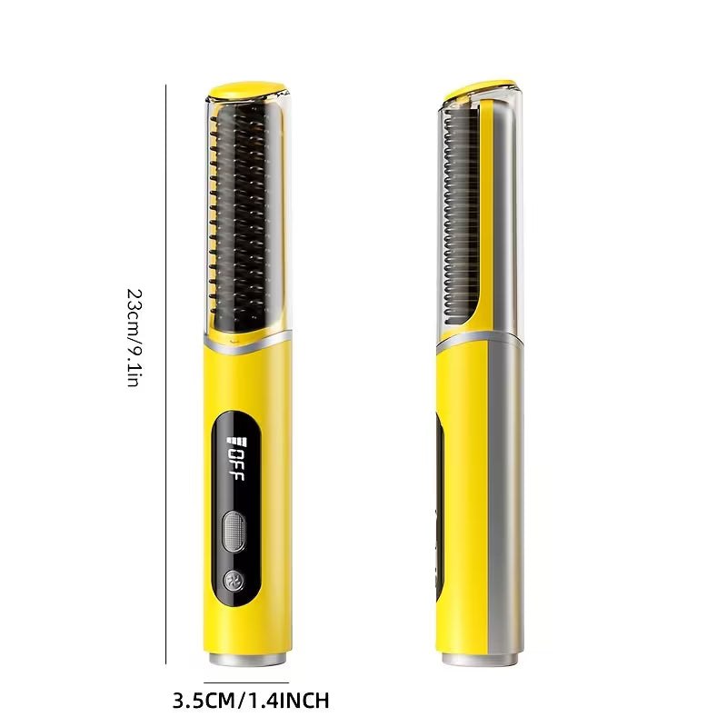 Kabellose Warmluftbürste für unterwegs von StekaShop, 2-in-1 Haarstylinggerät mit 4000mAh Akku, kompakte und praktische Haartrockner.