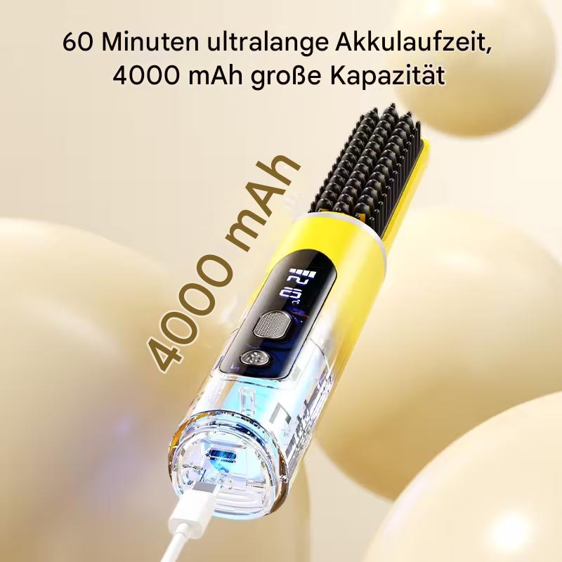 Kabellose Warmluftbürste von StekaShop, 2-in-1 Reisehaartrockner mit 4000mAh Akku, kompakt und praktisch für unterwegs