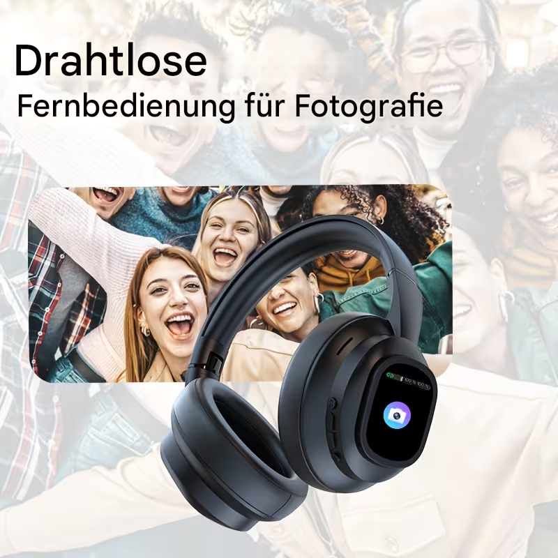 Hyundai AI Kopfhörer mit Touchscreen und AI Übersetzer, schwarze kabellose In-Ear-Kopfhörer mit integriertem Display