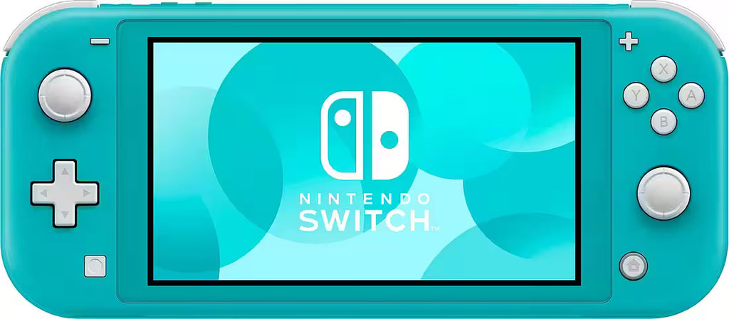 Nintendo Switch Lite von StekaShop, handliches tragbares Spielegerät mit blauer Konsole und eingebauten Steuerungen.