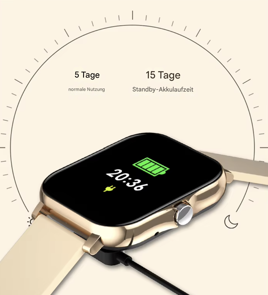 Smartwatch für Männer und Damen von Steka Shop, Valdus Sport Pro 11 mit Fitness-Tracking und hellem Display.