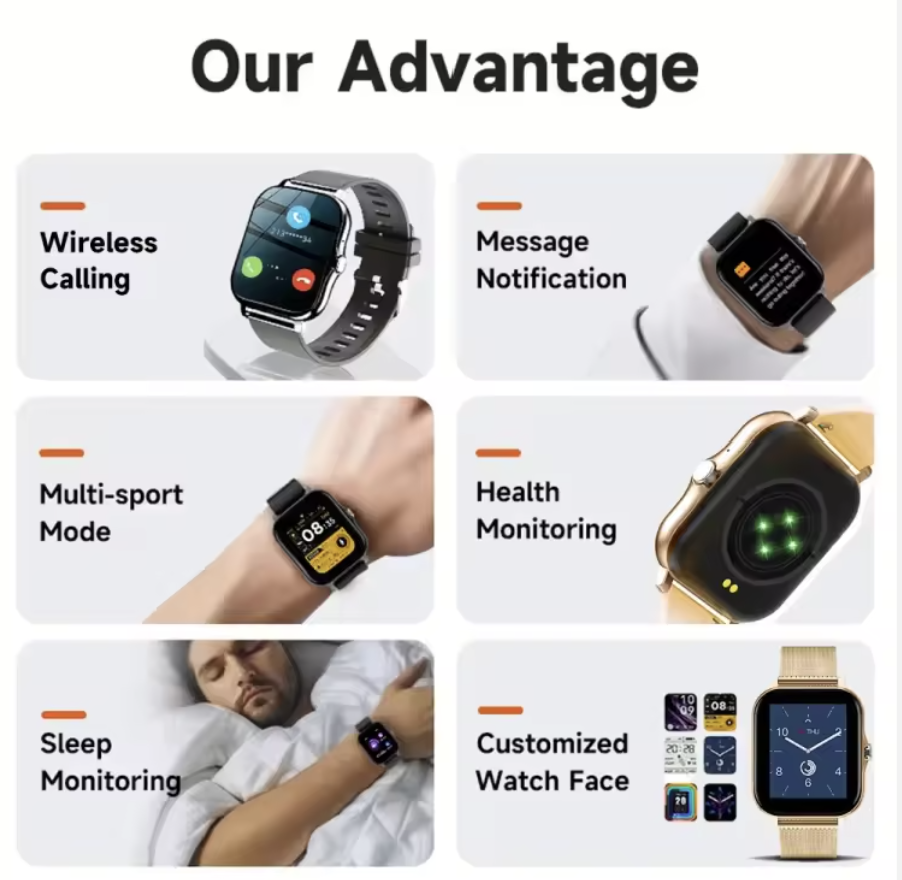 Smartwatch Steka Valdus Sport Pro 2 für Männer und Damen, Fitness-Tracking, digitales Display, sportliches Design, wasserdicht