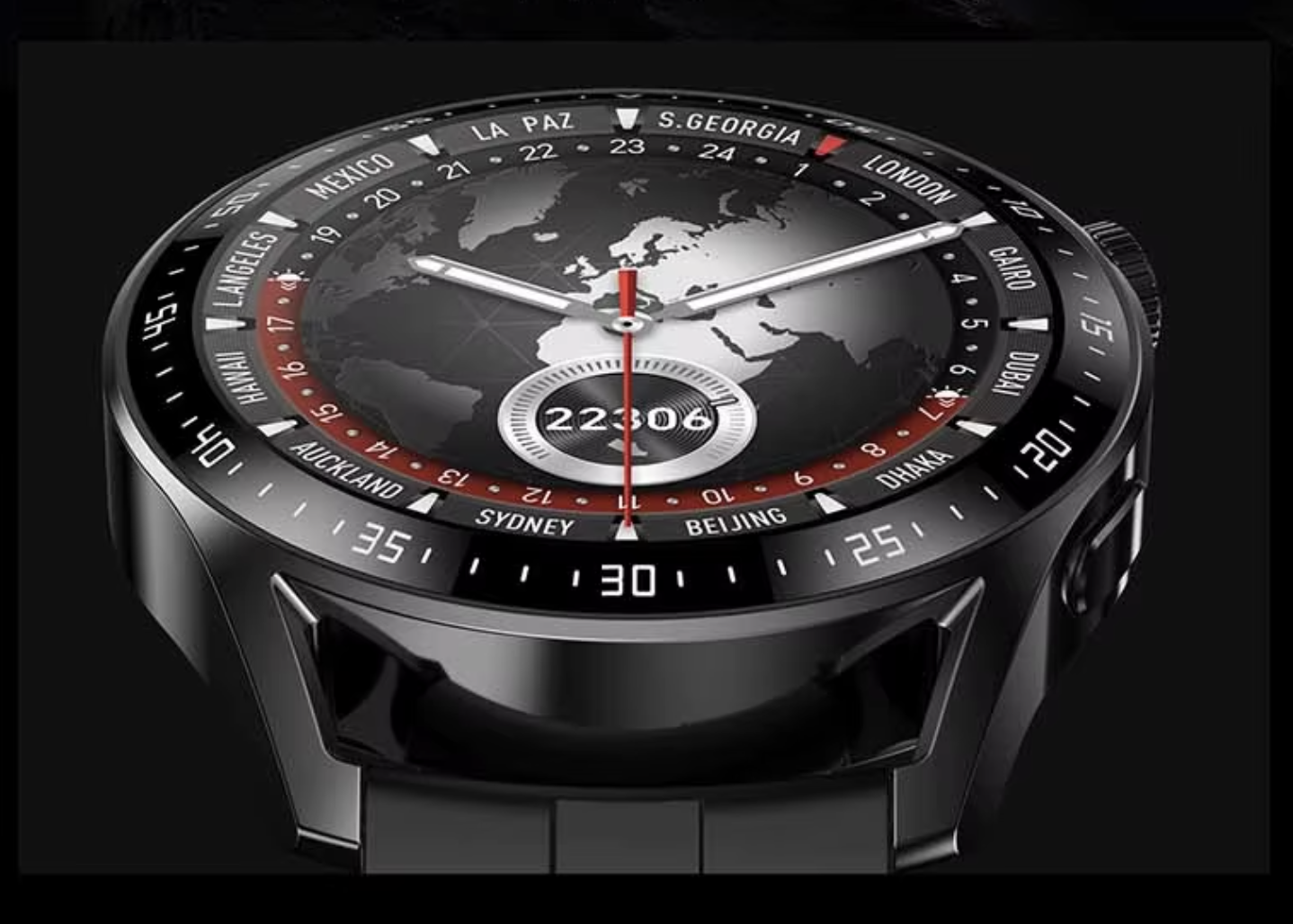 Schwarze Sport-Smartwatch mit 1,5-Zoll-Display von Steka Shop, geeignet für Fitness und Alltag