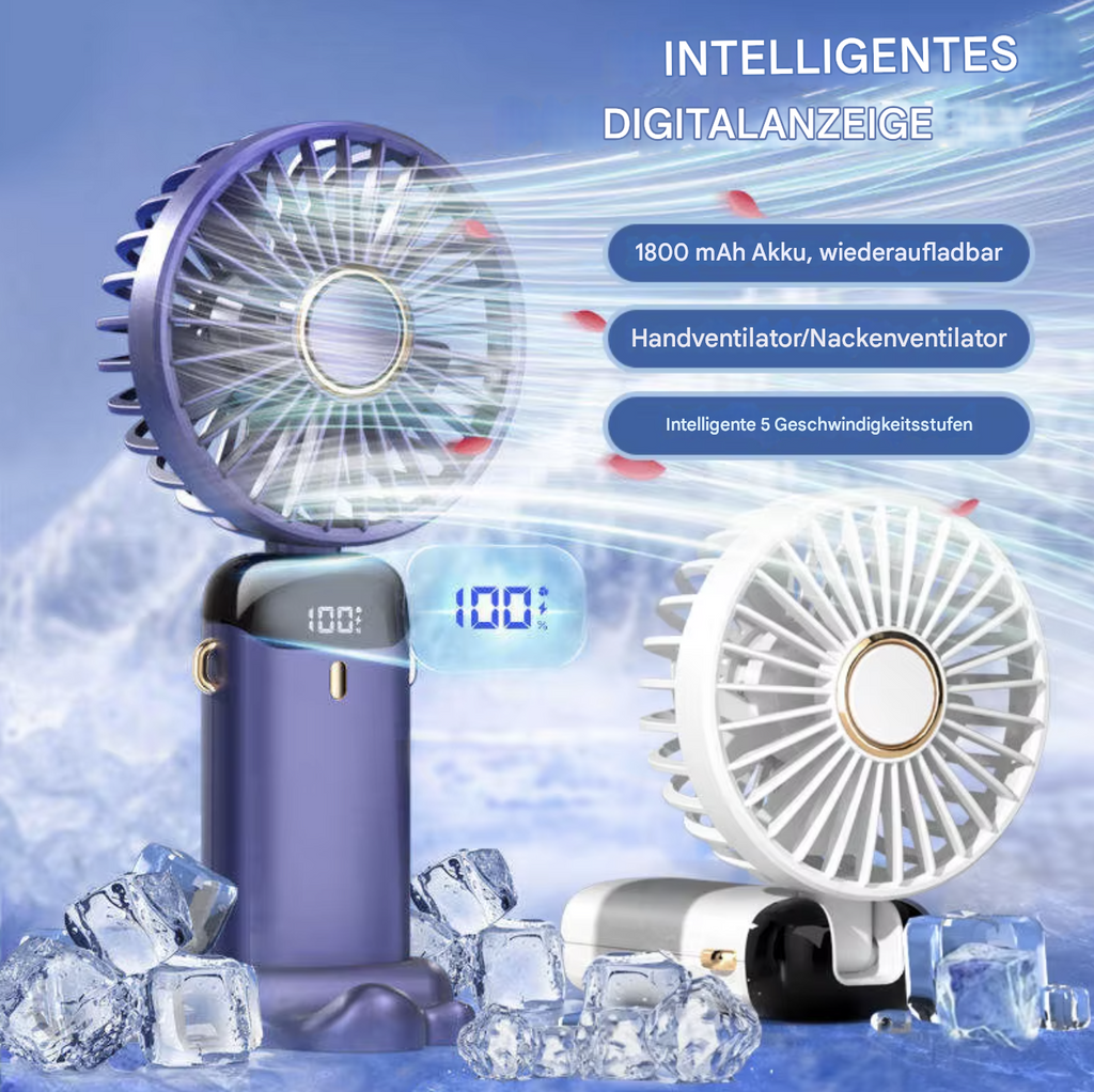 Kleiner USB-Ventilator von StekaShop, 5-in-1 Premium Mini-Ventilator, kompakt und tragbar mit mehreren Lüftermodi.
