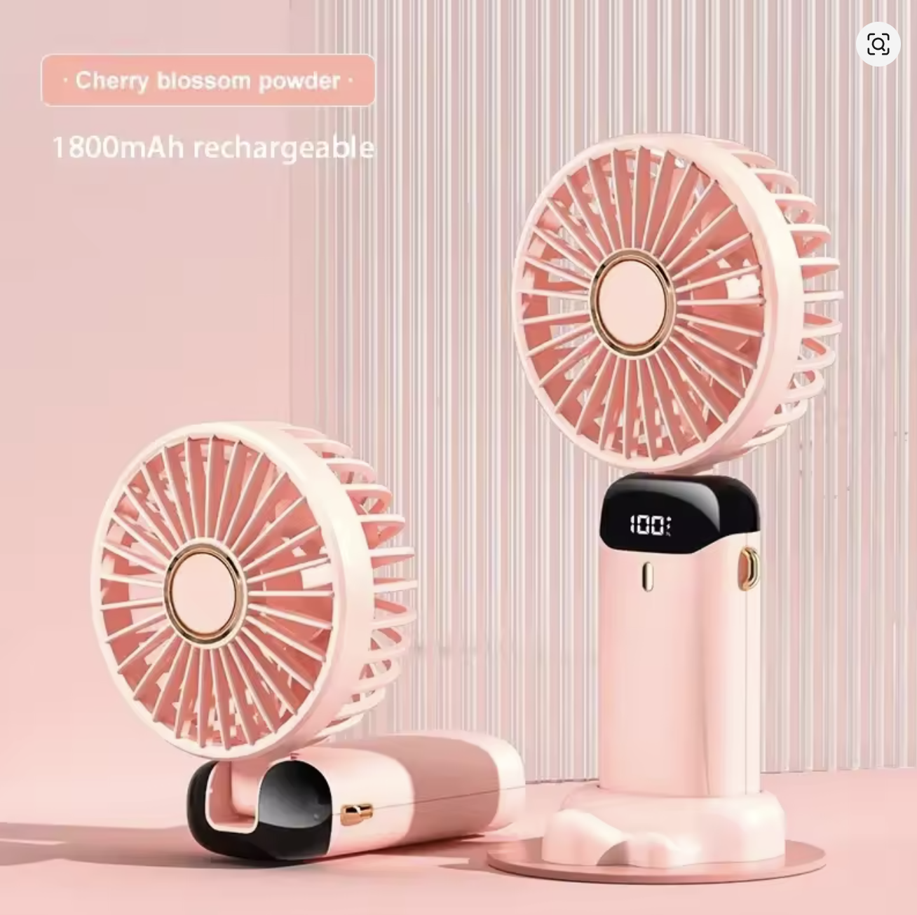 Kleiner USB-Ventilator von StekaShop, 5-in-1 Premium Mini-Ventilator, kompakte Lüfter für unterwegs, zeigt das Gerät in Betrieb.