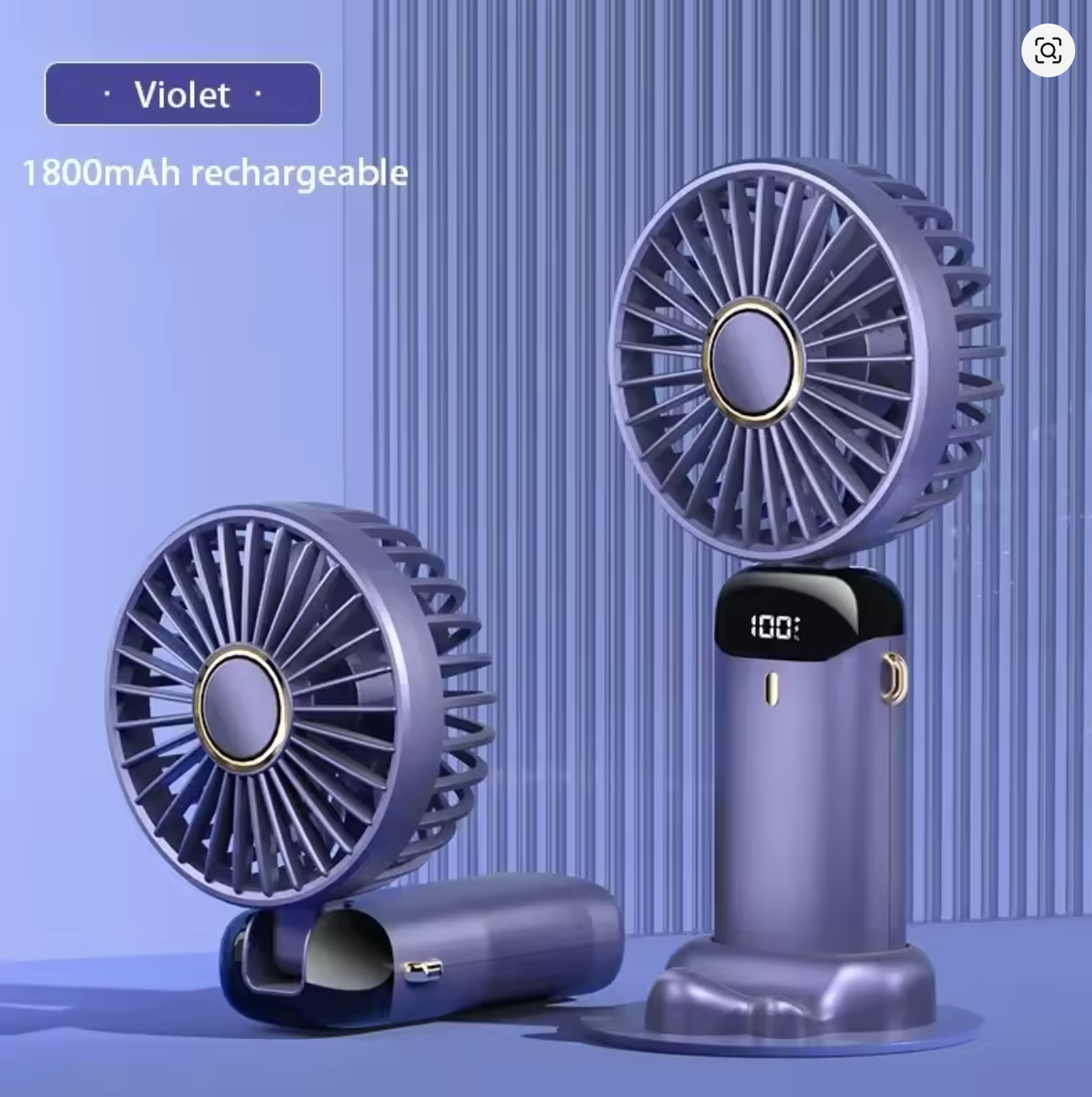 Kleiner USB-Ventilator von StekaShop, 5-in-1 Premium Mini-Ventilator, zeigt das kompakte Gerät mit verstellbaren Lüfterblättern.