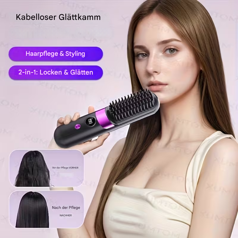 Kabelloser, tragbarer Haarglätter von StekaShop mit glatter Oberfläche und ergonomischem Design, ideal für unterwegs.